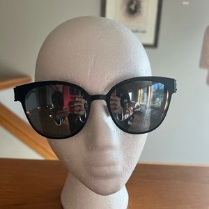 Yves Saint Laurent: Black + Silver Mirror Sunglasses. SLM42-004-56 NWOT